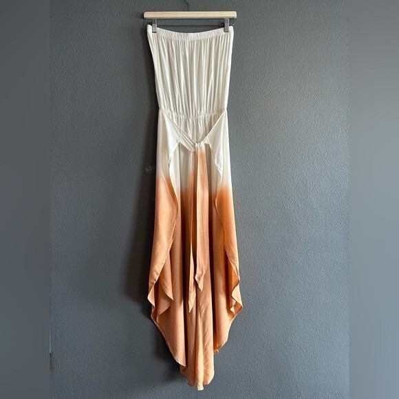 **Beautiful** Zayla Strapless Ombre Jumpsuit Split Leg Cotton Size Small - Picture 1 of 11